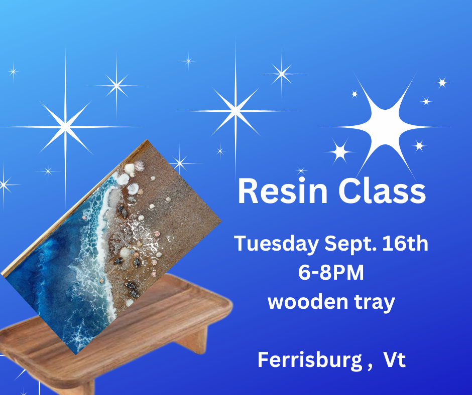 Resin Class on Wood serving Tray