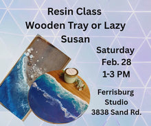 Load image into Gallery viewer, SOLD OUT. Resin Class Wooden Tray or Lazy Susan
